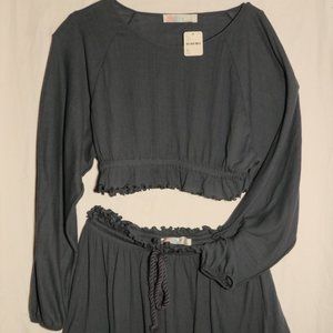 Free People  Blue gauze summer  set